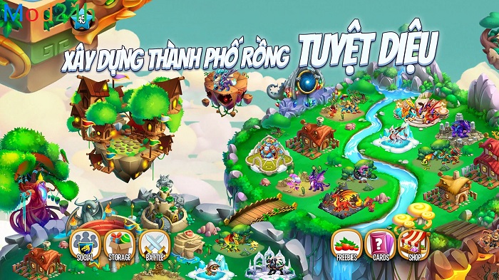 T i Dragon City 24 10 2 APK MOD V H n Ti n One Hit T i Nguy n 